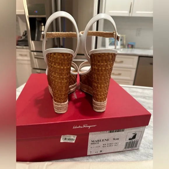 Salvatore Ferragamo Marlene Wedge Size 7.5