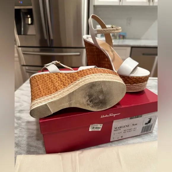 Salvatore Ferragamo Marlene Wedge Size 7.5