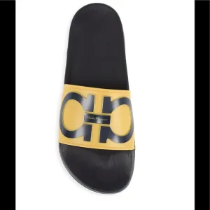 Salvatore ferragamo mens groove logo pool slide sandals size 8us brand …