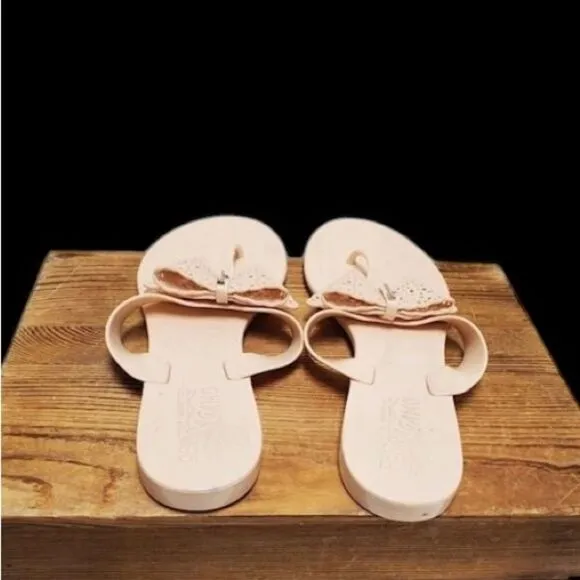 Salvatore Ferragamo Pandy Jelly Thong Pink Sandal with Lace Bow