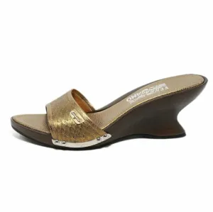 Salvatore Ferragamo whip snake F wedge sandals