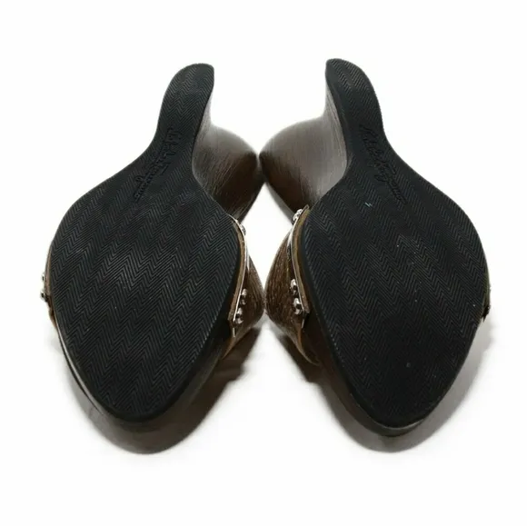 Salvatore Ferragamo whip snake F wedge sandals