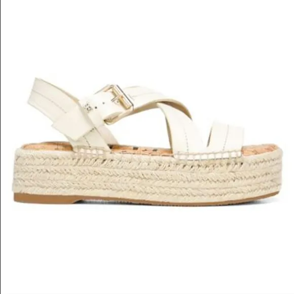 🌺Sam Edelman Aisling Platform Espadrille Sandals Leather Sandals