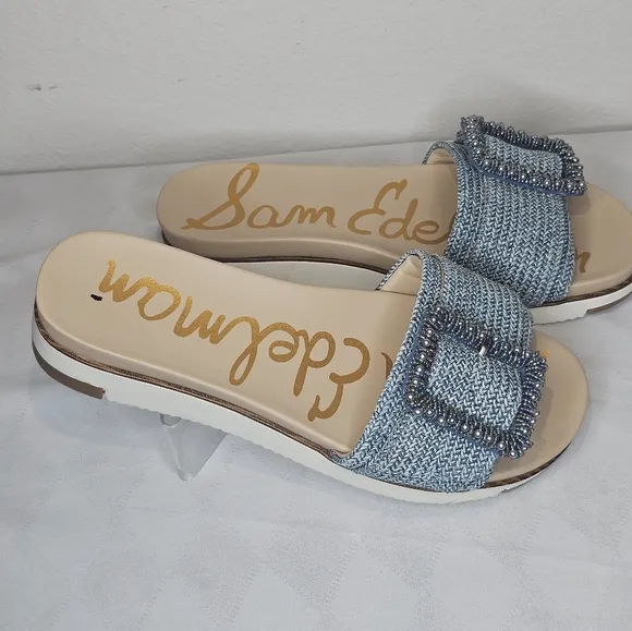 Sam Edelman Ariane Beaded-Buckle Platform Sandals, Women's Size 9