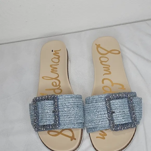 Sam Edelman Ariane Beaded-Buckle Platform Sandals, Women's Size 9