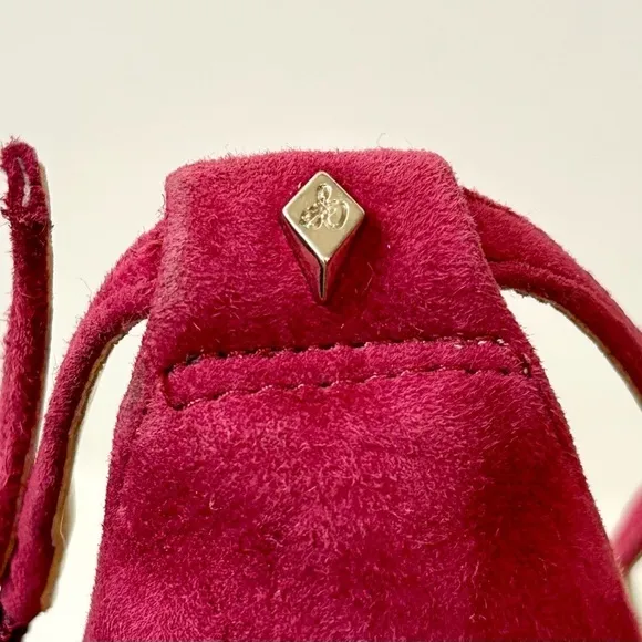 Sam Edelman Ariella Ankle Strap Suede Sandal in Pomegranate Pink Size 10.5