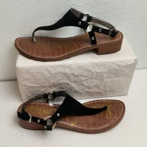 Sam Edelman Black Sandals with Adjustable Ankle Strap and Contoured Footbed 9M