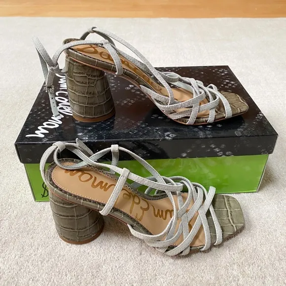 SAM EDELMAN Block Heel Strappy Sandals