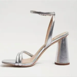 Sam Edelman, Genuine leather strappy silver sandals. NIB- Size 8