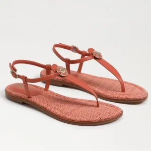 Sam Edelman Gigi Sandals Size 9.5 Terracotta Coral Signet Flat Casual Leather