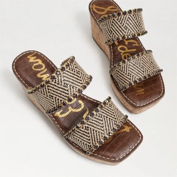 Sam Edelman Heeled Sandals | Angelina Wedge Black – Womens