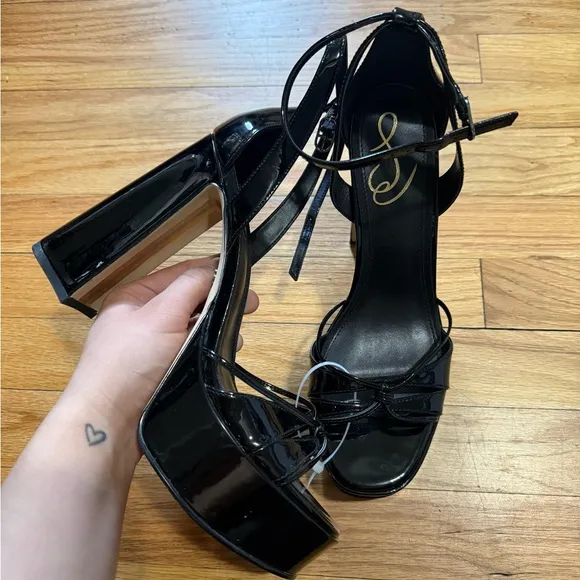 Sam Edelman | Kamille Patent Platform Heel Ankle Strap