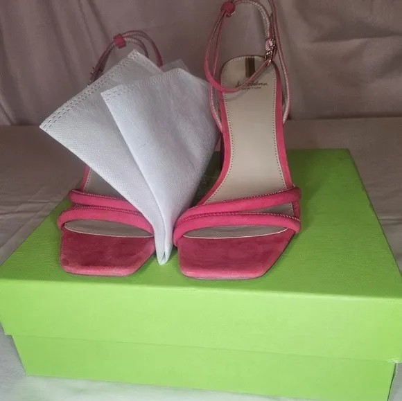 Sam Edelman Kia Fuschia Suede Heeled Sandals Retail $140