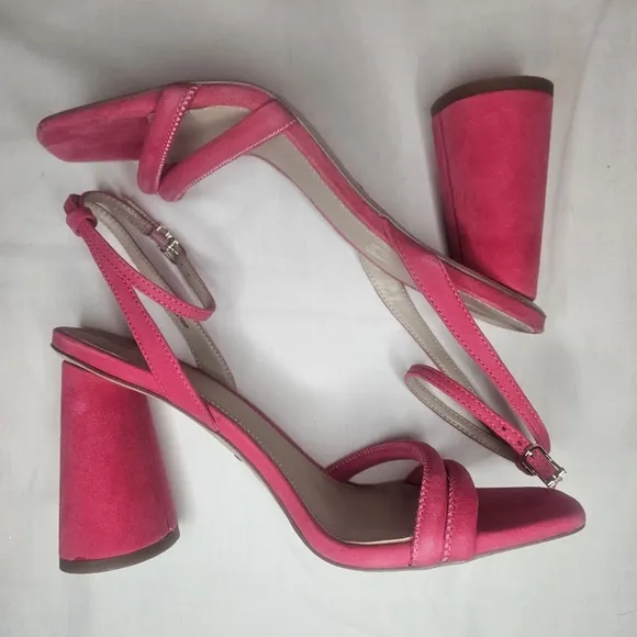 Sam Edelman Kia Fuschia Suede Heeled Sandals Retail $140