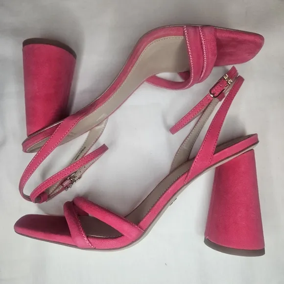 Sam Edelman Kia Fuschia Suede Heeled Sandals Retail $140