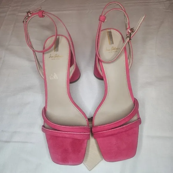 Sam Edelman Kia Fuschia Suede Heeled Sandals Retail $140