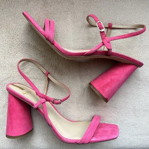 Sam Edelman Kit Dahlia Pink Strappy Sandal Women’s 11 Block Heel Barbie Wicked