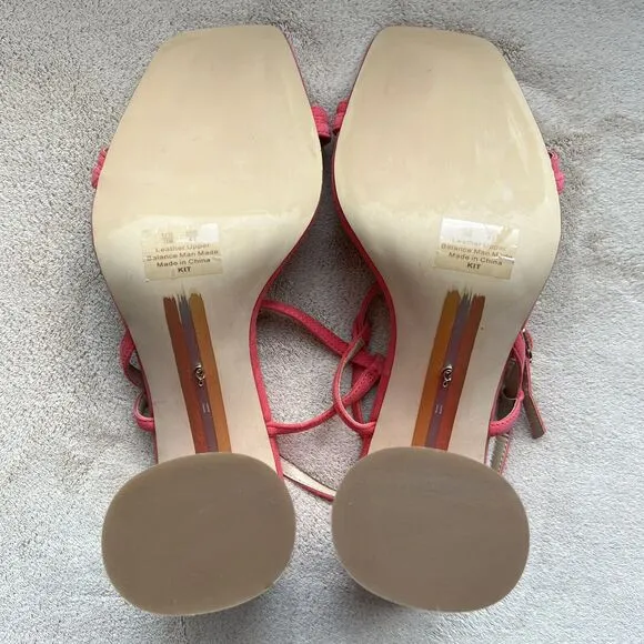 Sam Edelman Kit Dahlia Pink Strappy Sandal Women’s 11 Block Heel Barbie Wicked