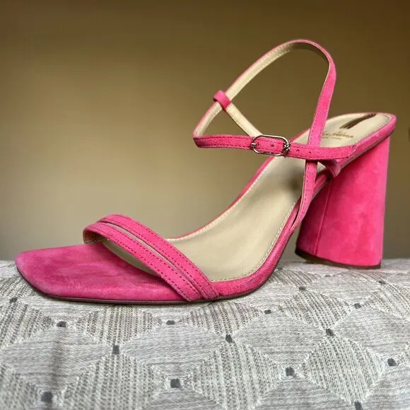 Sam Edelman Kit Dahlia Pink Strappy Sandal Women’s 11 Block Heel Barbie Wicked