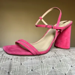 Sam Edelman Kit Dahlia Pink Strappy Sandal Women’s 11 Block Heel Barbie Wicked