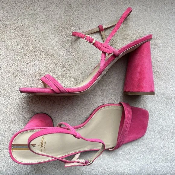 Sam Edelman Kit Dahlia Pink Strappy Sandal Women’s 11 Block Heel Barbie Wicked