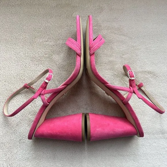 Sam Edelman Kit Dahlia Pink Strappy Sandal Women’s 11 Block Heel Barbie Wicked
