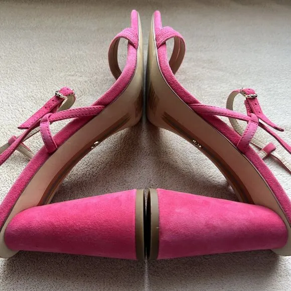 Sam Edelman Kit Dahlia Pink Strappy Sandal Women’s 11 Block Heel Barbie Wicked