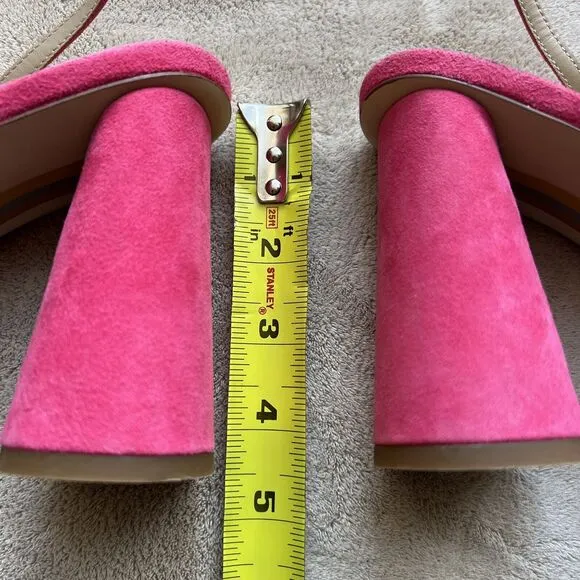 Sam Edelman Kit Dahlia Pink Strappy Sandal Women’s 11 Block Heel Barbie Wicked