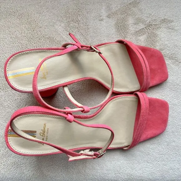 Sam Edelman Kit Dahlia Pink Strappy Sandal Women’s 11 Block Heel Barbie Wicked
