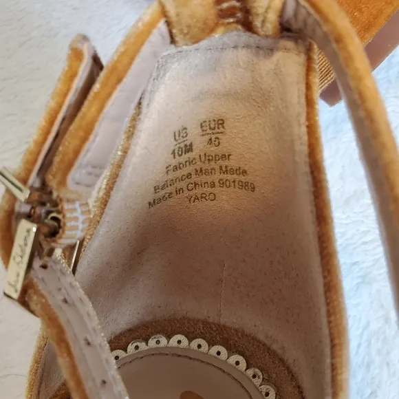 Sam Edelman Revolve Yaro Mustard Yellow Velvet Block Heel Sandals