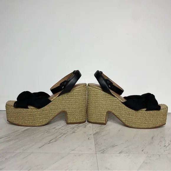 Sam Edelman Theresa Espadrille Platform Square Toe Heeled Sandal 9 1/2 M