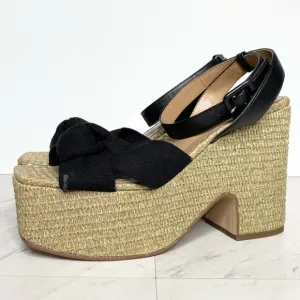 Sam Edelman Theresa Espadrille Platform Square Toe Heeled Sandal 9 1/2 M