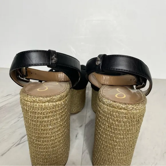 Sam Edelman Theresa Espadrille Platform Square Toe Heeled Sandal 9 1/2 M