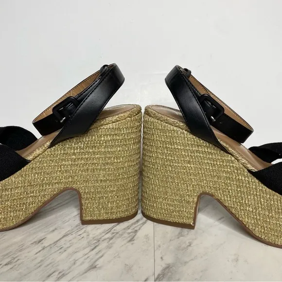 Sam Edelman Theresa Espadrille Platform Square Toe Heeled Sandal 9 1/2 M