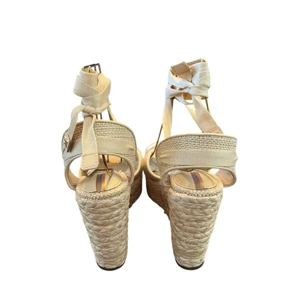 Sam Edelman Vaughn Ankle-Tie Espadrille Platform Wedge Sandals NEW Size 9