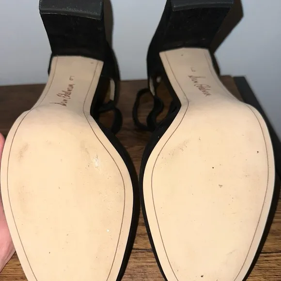 Sam Edelman Woman Simmons Black Suede Leather Strap Sandals