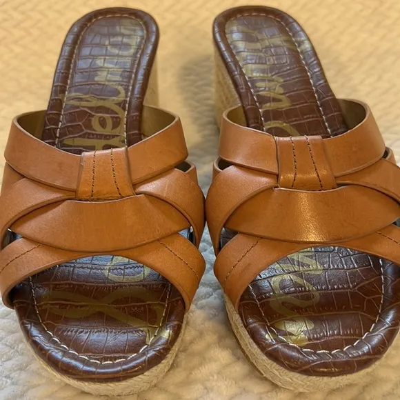 Sam Edelman Womens Brown Wedge Sandals size 10