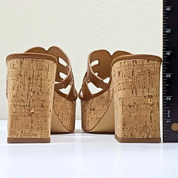 Sam Edelman Women's Dev Leather Cork Platform Sandals Size 9 (MSRP $150)