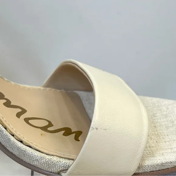 Sam Edelman Yaro  Ankle Strap Snake Embossed and beige Block heel Sandal 9.5