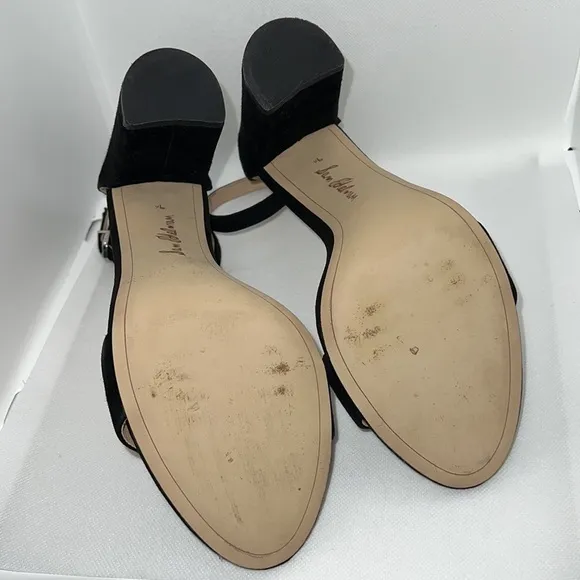 Sam Edelman Yaro black suede ankle strap Block Heels sandals women’s Sz 9 1/2