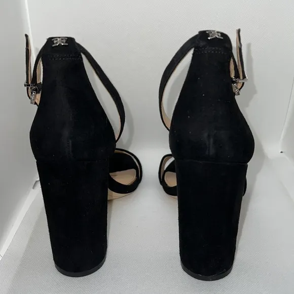 Sam Edelman Yaro black suede ankle strap Block Heels sandals women’s Sz 9 1/2