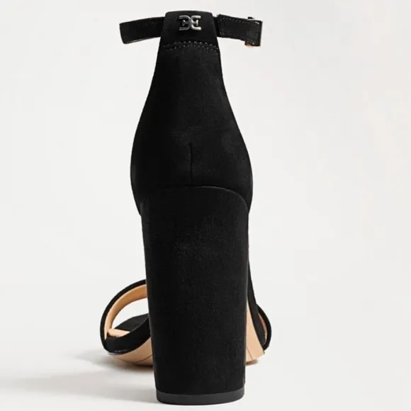 Sam Edelman Yaro black suede ankle strap Block Heels sandals women’s Sz 9 1/2