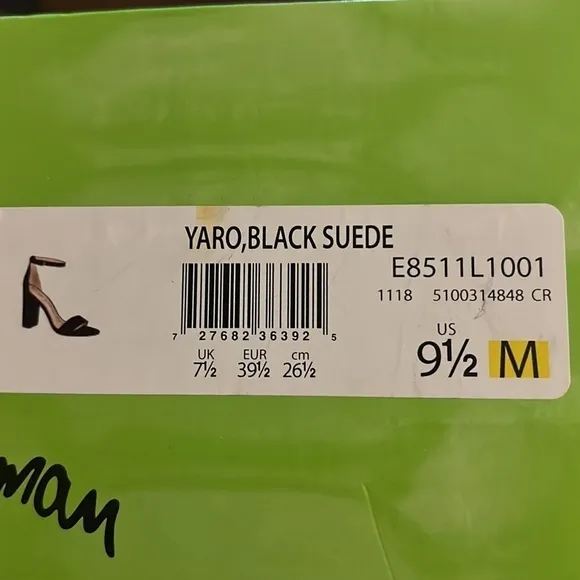 Sam Edelman Yaro black suede ankle strap Block Heels sandals women’s Sz 9 1/2
