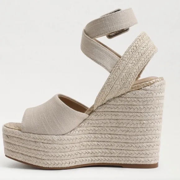 SAM EDELMANVada canvas espadrille wedge sandals new size 8
