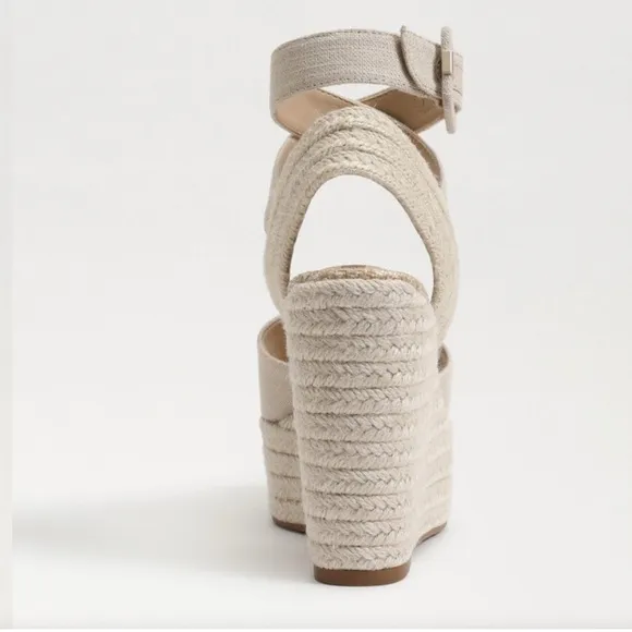 SAM EDELMANVada canvas espadrille wedge sandals new size 8