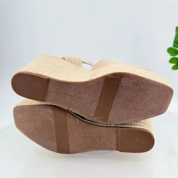 Sam Edelman Womens Vada Espadrille Sandals Ankle Strap Beige Canvas Platform 10M