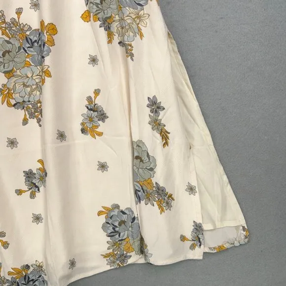 Sancia Skirt Women Large Cream Yellow Blue Floral Freja Coastal Flowy Vintage 70