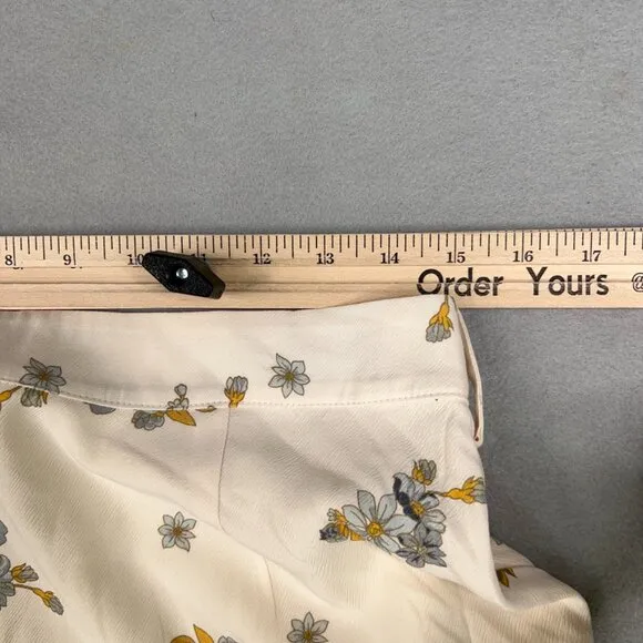 Sancia Skirt Women Large Cream Yellow Blue Floral Freja Coastal Flowy Vintage 70
