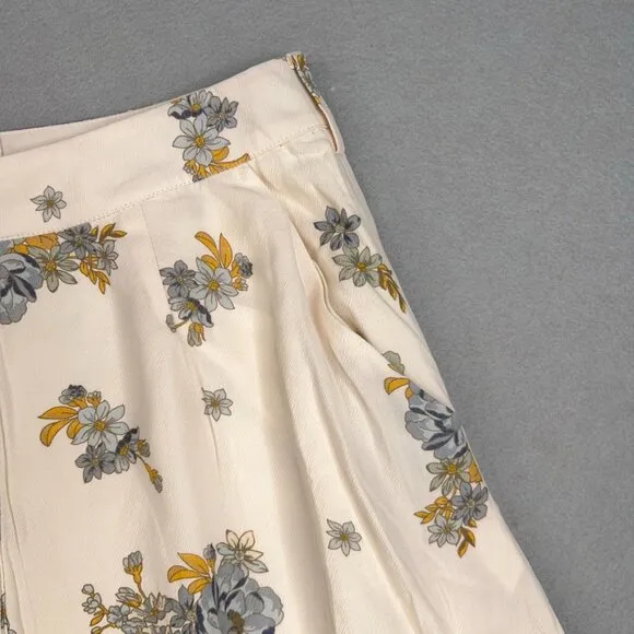 Sancia Skirt Women Large Cream Yellow Blue Floral Freja Coastal Flowy Vintage 70