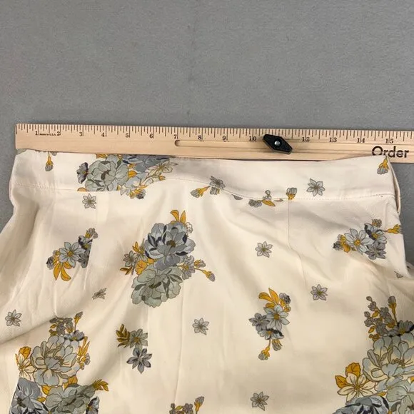 Sancia Skirt Women Large Cream Yellow Blue Floral Freja Coastal Flowy Vintage 70
